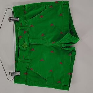 Freestyle Revolution shorts Flamingos size 5 Green Pink Midrise Stretch